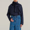 V DE VINSTER Marcel Cotton Blouse in Navy