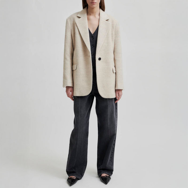 SECOND FEMALE Sera Blazer in Beige Melange