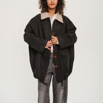 SACRECOEUR Mahot Charbon Parka with Boucle Collar in Black
