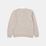 EDMMOND STUDIOS Paris Polo Shirt Collar Jumper in Plain Taupe