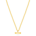 TALIS CHAINS T-Bar Pendant on Belcher Chain in Cubic Zirconia