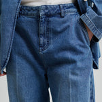 SECOND FEMALE Everly Denim Jeans in Blue Denim