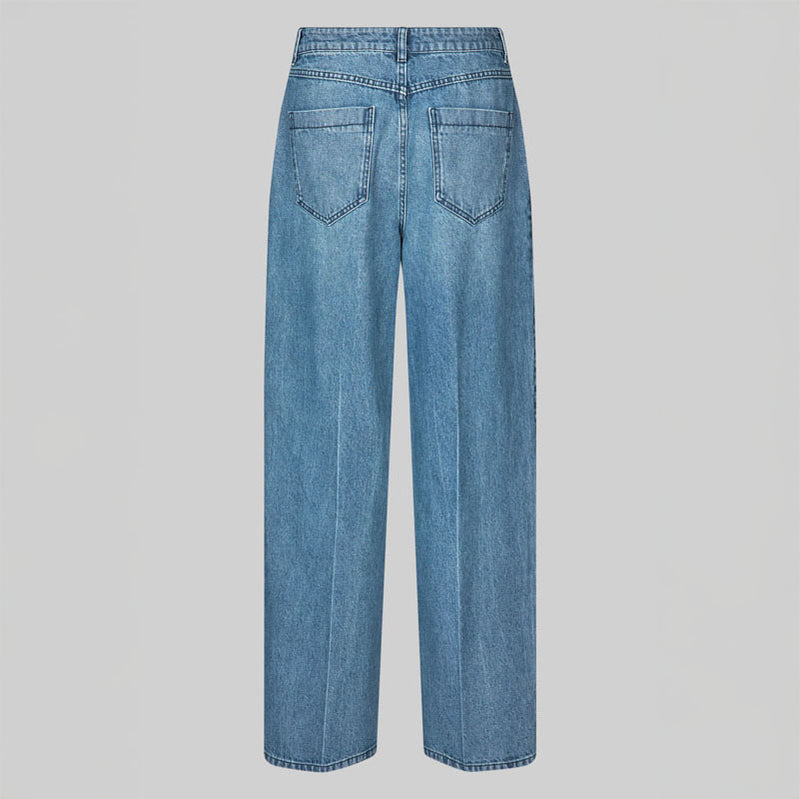 SECOND FEMALE Everly Denim Jeans in Blue Denim