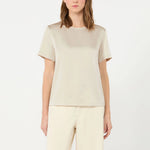 WEEKEND MAX MARA WKDGilbert Satin Crewneck T-Shirt in Ivory