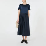 WEEKEND MAX MARA WKDGilbert Satin Crewneck T-Shirt in Navy