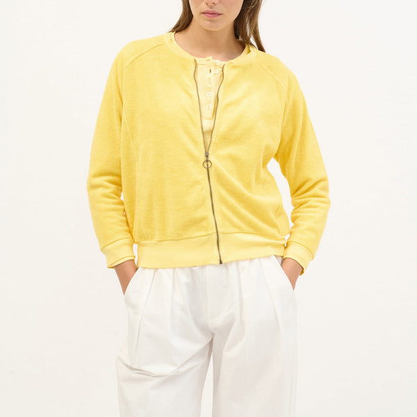 BEATRIZ FUREST Riva Zip Up Cardigan in Yellow