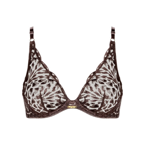 AUBADE Crazy In Love U/W Triangle Bra in Satin Brown