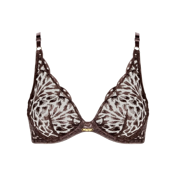 AUBADE Crazy In Love U/W Triangle Bra in Satin Brown
