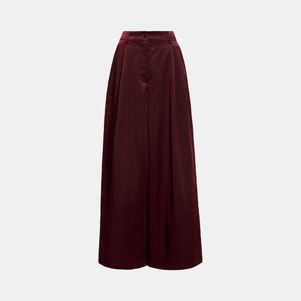 ESSENTIEL ANTWERP Karmen Wide Leg Trousers in Wine