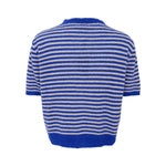 BLACK COLOUR BCDell Striped Short Sleeve Cardigan in Blue