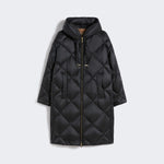 S MAX MARA MTCTrefe Midi Puffer Jacket with Hood in Water-Repellent Fabric in Black