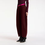 ESSENTIEL ANTWERP Kokos Colour Denim Barrel Leg Jeans in Wine