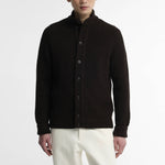 BARBOUR Mordale Knitted Button Through Cardigan in Dark Brown