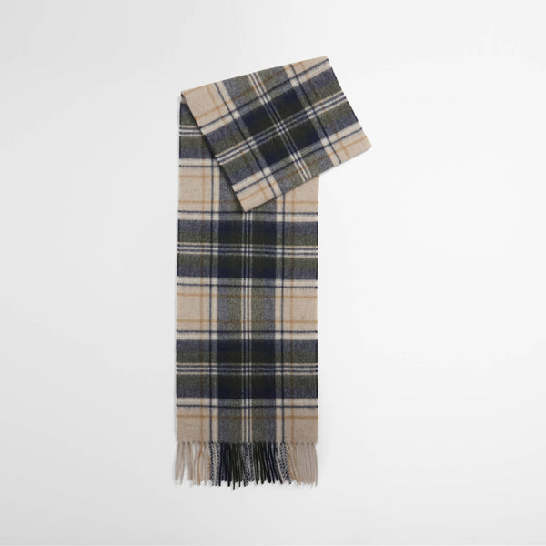 BARBOUR New Check Tartan Scarf in Sand Beige Plaid