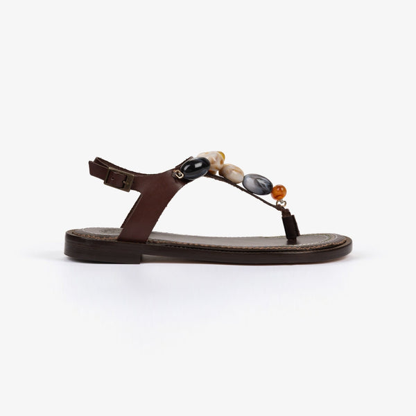 PENELOPE CHILVERS Kala Leather Sandals in Bitter Chocolate