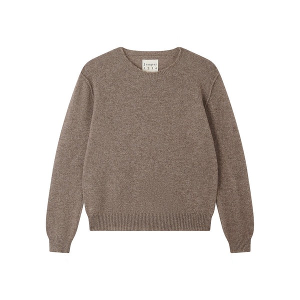 JUMPER 1234 Distressed Crew Neck Cashmere Jumper in Moose