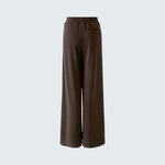OUI Marlene Long Straight Leg Drawstring Waist Trousers in Mulch