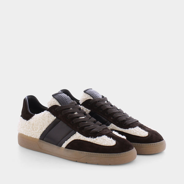 KENNEL & SCHMENGER Pop Suede Sneakers in Dark Brown/Cream