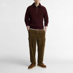 BARBOUR Riggbay Knitted Half Zip Jumper in Chestnut