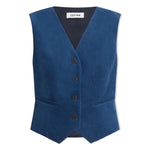 CEFINN Wyatt Corduroy Waistcoat in Blue