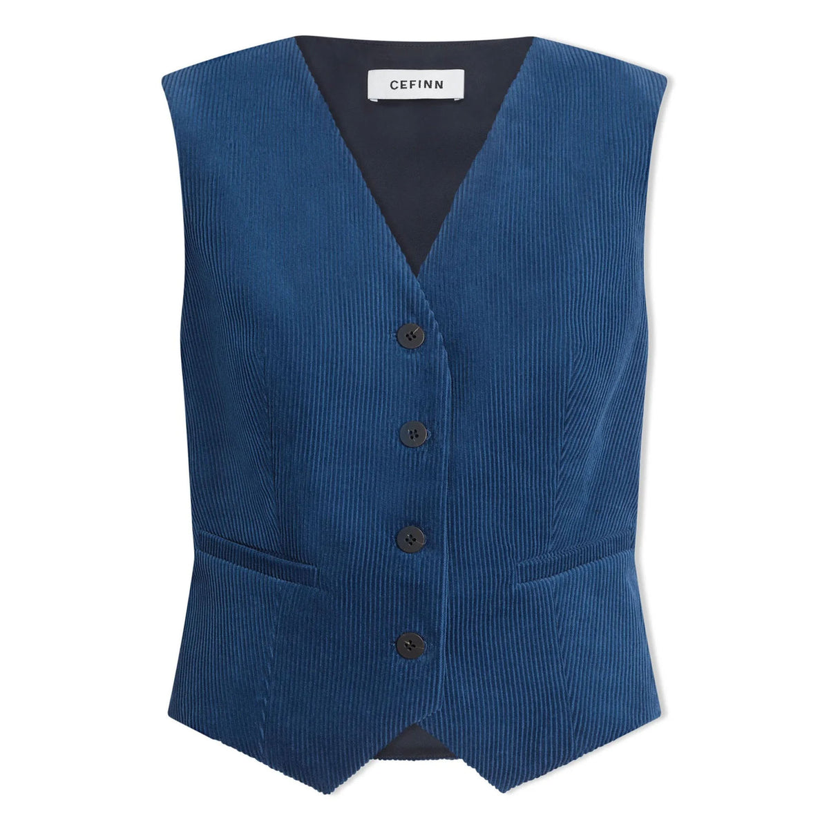 CEFINN Wyatt Corduroy Waistcoat in Blue