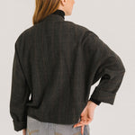 TINSELS Francis Road Check Pocket Shacket in Black