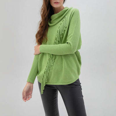 MARBLE Slouchy Roll Neck Sweater in Green