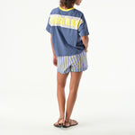 ORFEO Laura Shorts with Embroidery Details in Blue Check
