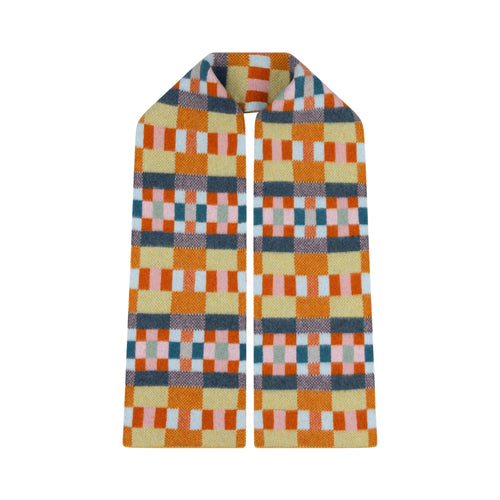 QUINTON & CHADWICK Brushed Block Scarf  in Meadow Patch
