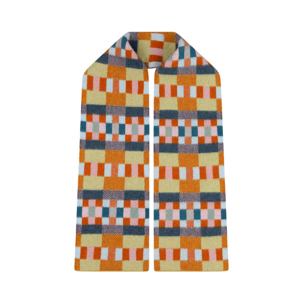 QUINTON & CHADWICK Brushed Block Scarf  in Meadow Patch