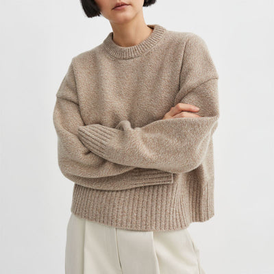 SKALL Campa Jumper in Light Brown Mouline