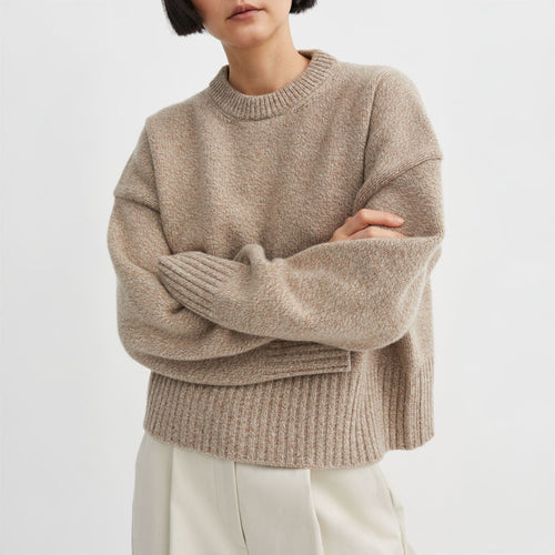 SKALL Campa Jumper in Light Brown Mouline