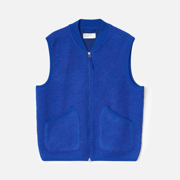 UNIVERSAL WORKS Zip Waistcoat in Blue