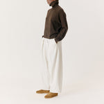 AMERICAN VINTAGE Ouity Crew Neck Jumper in Chocolate Melange