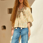FAUNE Shiva Blouse in Green Shiva Print