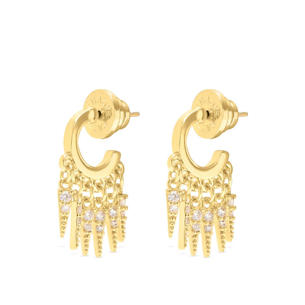 TALIS CHAINS Spike Drop Earrings in Cubic Zirconia