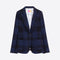 VILAGALLO Hillary Scallop Edge Check Jacket in Navy/Black