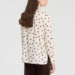 VILAGALLO Diana Polka Dot Shirt in Cream/Garnet