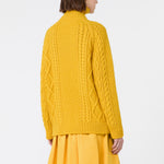 WEEKEND MAX MARA WKSSarong Wool Yarn Turtleneck Aran Jumper in Yellow