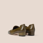 THE KEEP Rowan Heeled Loafers in Olive Green