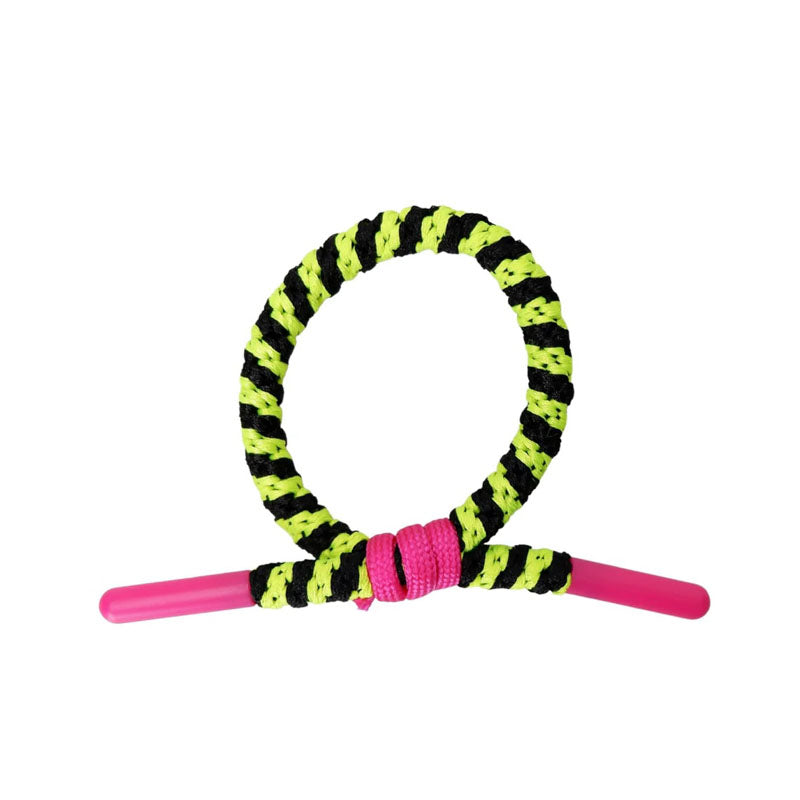 BLACK COLOUR Drew Elastic in Neon Green with Pink Bead