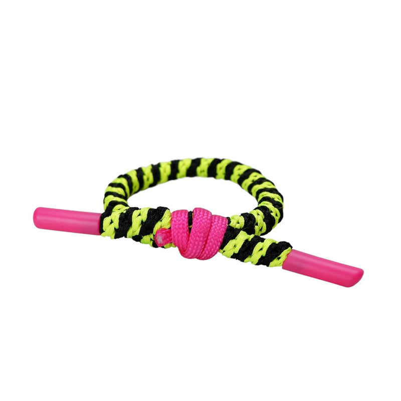 BLACK COLOUR Drew Elastic in Neon Green with Pink Bead