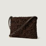 NAGHEDI Soho Crossbody Nest Weave Bag in Chocolate