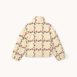 THE TINY BIG SISTER Roses Grid Sherpa Jacket in Light Cream