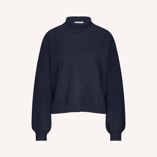 BY-BAR Sammie Merino Wool Roll Neck Jumper in Midnight