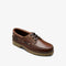 LOAKE 523 Waxy Leather Deck Shoes in Dark Brown