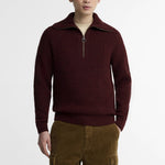 BARBOUR Riggbay Knitted Half Zip Jumper in Chestnut