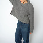MOS MOSH MMGodinaz Oversize Rollneck Wool Jumper in Thunderstorm