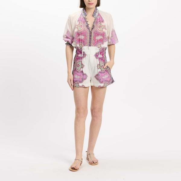 MISS JUNE Noema Printed Shorts in Pink