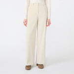 WEEKEND MAX MARA WKDTania Wide Leg Cotton Velvet Trousers in Ivory